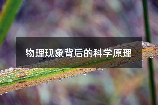 物理现象背后的科学原理