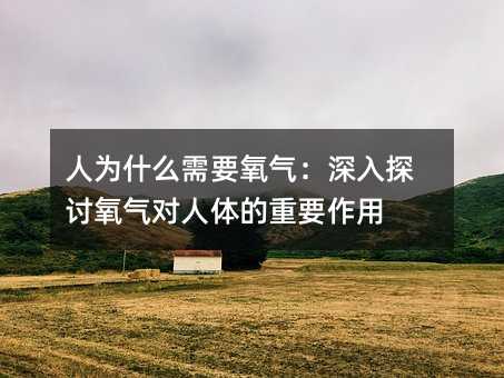 人为什么需要氧气:深入探讨氧气对人体的重要作用